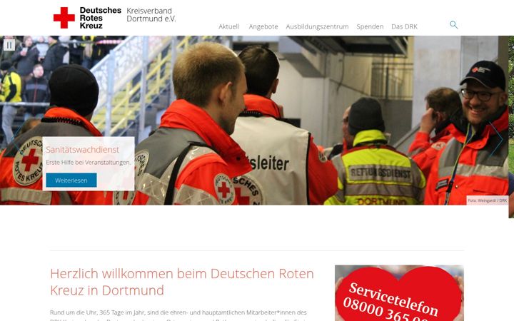 Captură de ecran a drk-dortmund.de