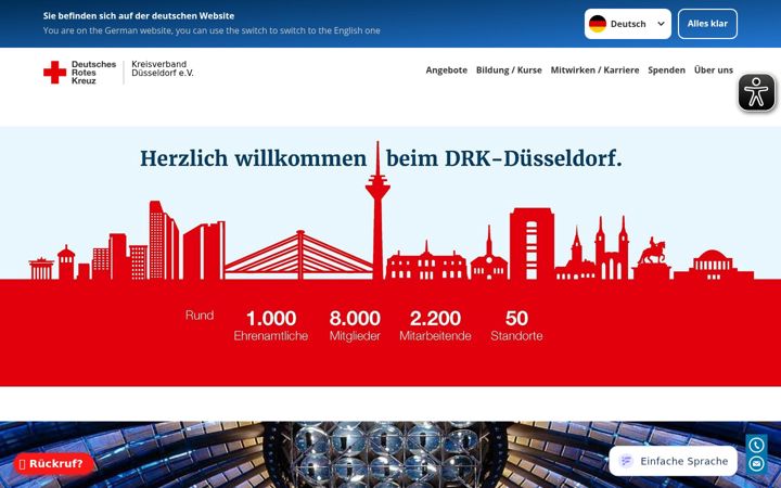Snimka zaslona za drk-duesseldorf.de