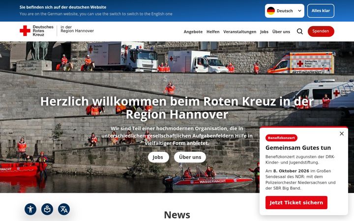 Snimka zaslona za drk-hannover.de