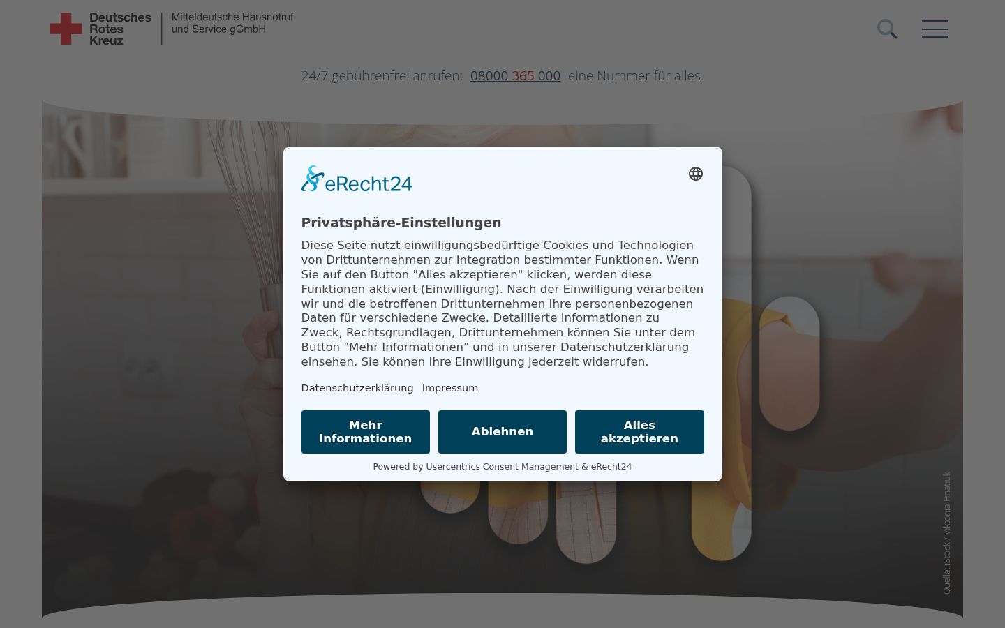 Ekrānuzņēmums ar piekrišanas baneri, kas tika rādīts pirms jebkādas mijiedarbības