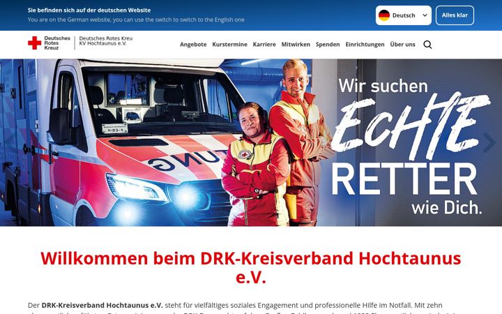 Snimka zaslona za drk-hochtaunus.de