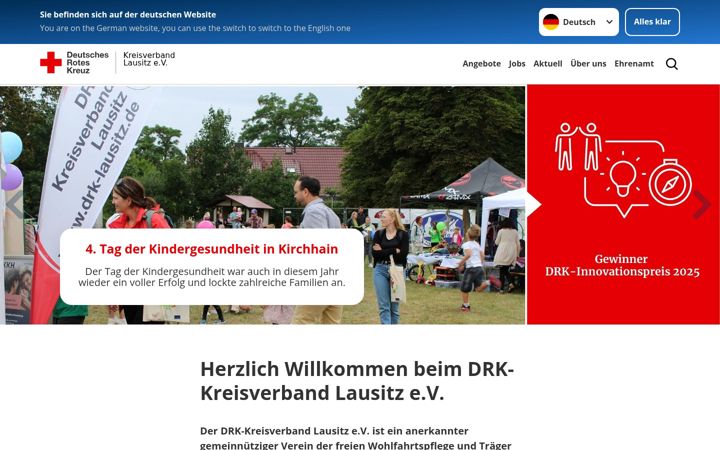 Kuvakaappaus sivustosta drk-lausitz.de