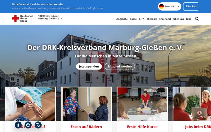 Kuvakaappaus sivustosta drk-mittelhessen.de