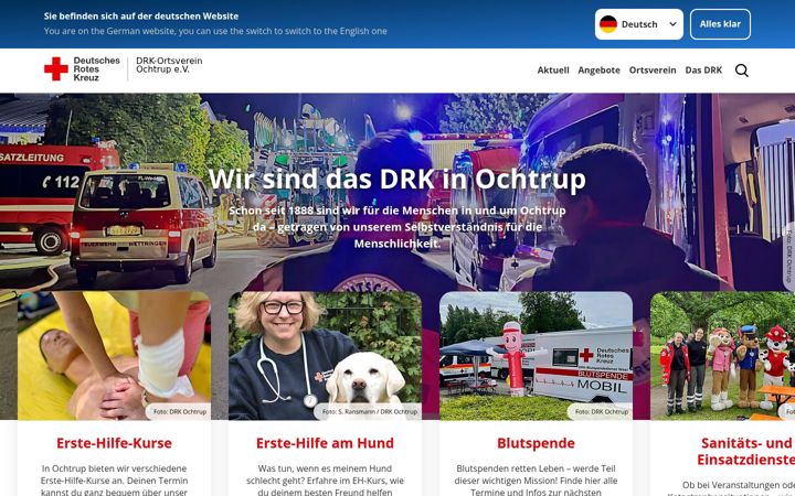 Kuvakaappaus sivustosta drk-ov-ochtrup.de