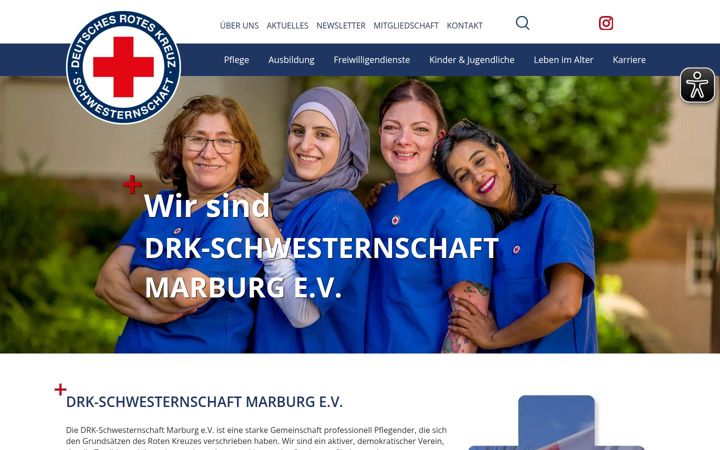 Kuvakaappaus sivustosta drk-schwesternschaft-marburg.de