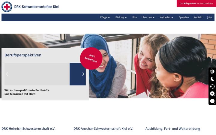 Kuvakaappaus sivustosta drk-schwesternschaften-kiel.de