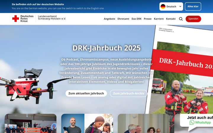 Kuvakaappaus sivustosta drk-sh.de
