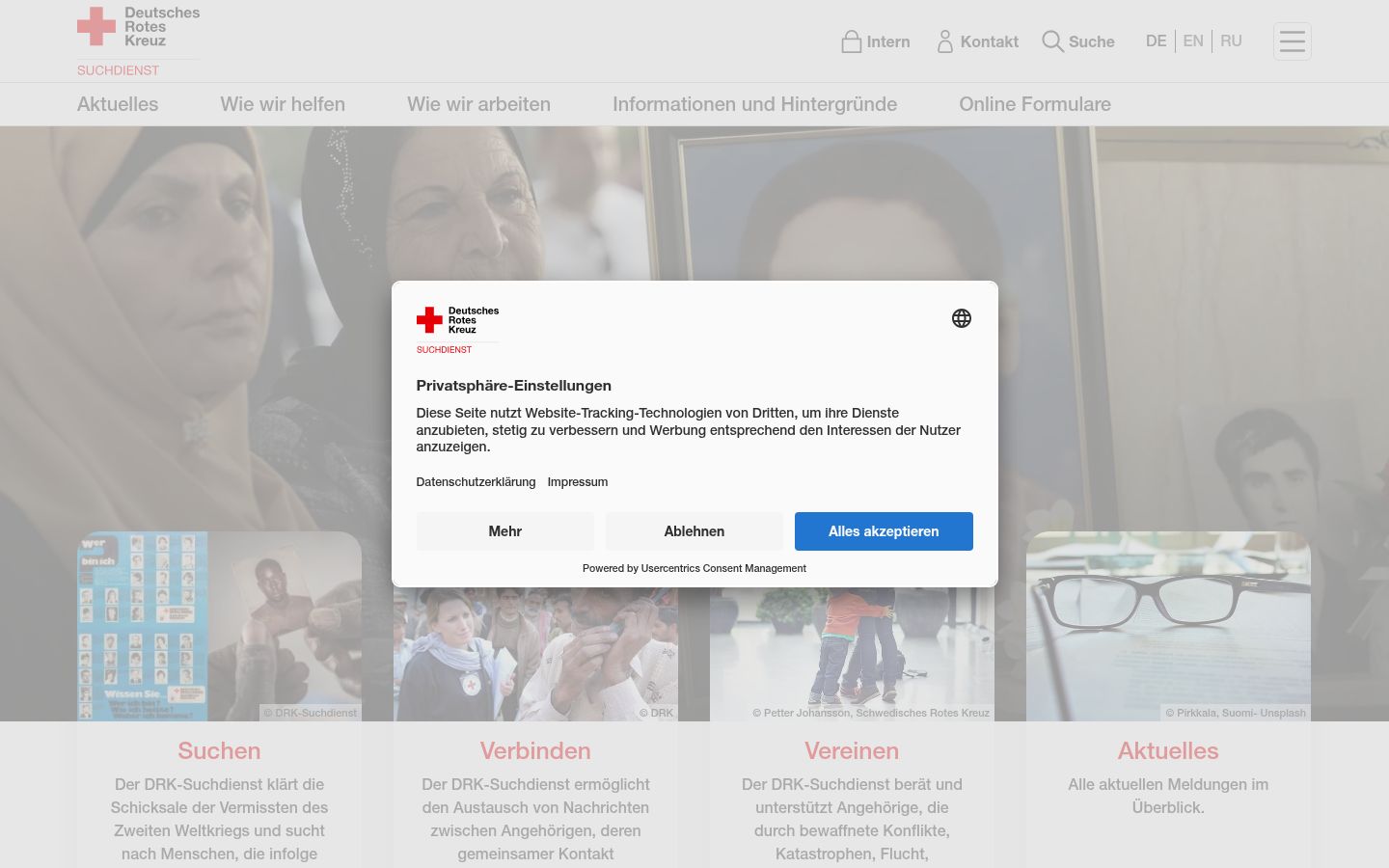 Kuvakaappaus suostumusbannerista, joka näytettiin ennen mitään vuorovaikutusta