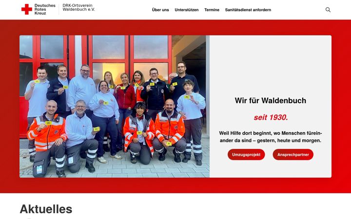 Screenshot of drk-waldenbuch.de