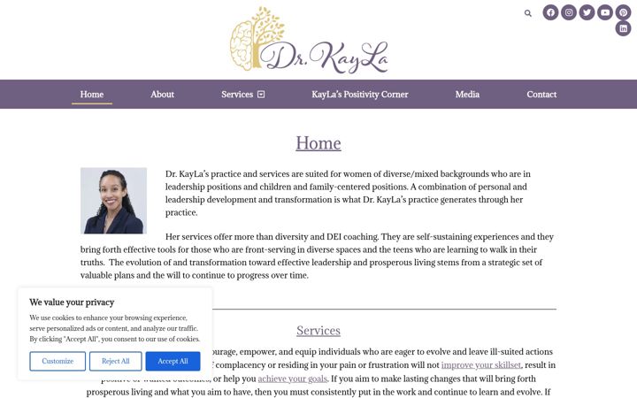Screenshot of drkaylanallen.com