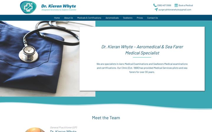 Screenshot of drkieranwhyte.com