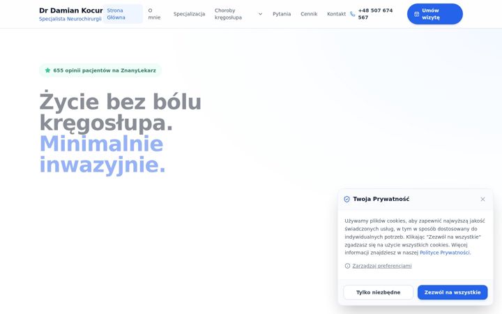 Captura de ecrã de drkocur.pl
