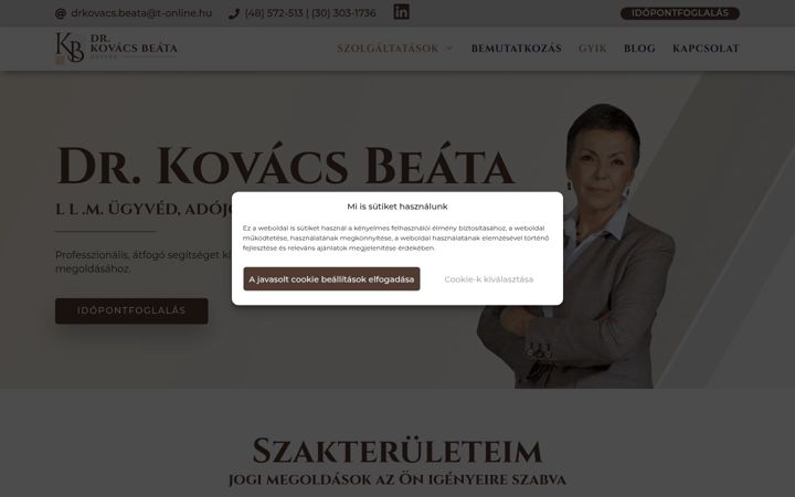 Екранна снимка на drkovacsbeata.hu