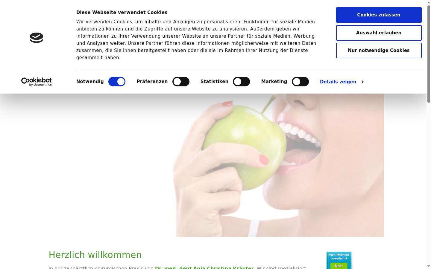 Screenshot of the consent banner shown before any interaction