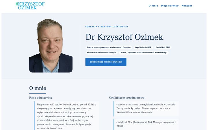 Captura de ecrã de drkrzysztofozimek.pl