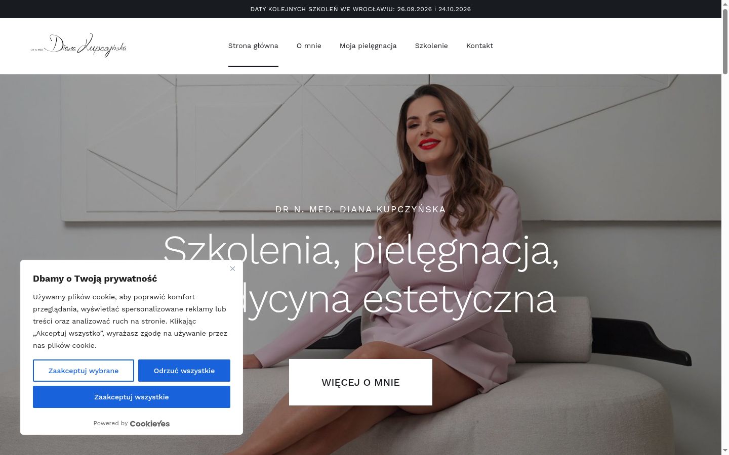 Screenshot del banner di consenso mostrato prima di qualsiasi interazione
