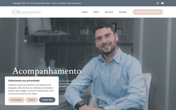 Screenshot stránky drkurtprenatal.com.br