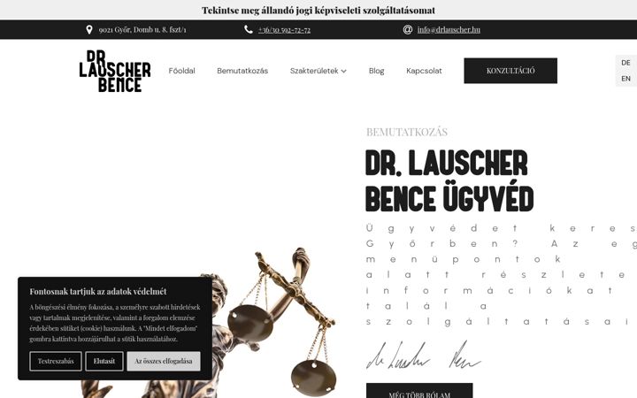 Екранна снимка на drlauscher.hu