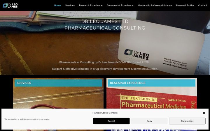 Screenshot of drleojames.com