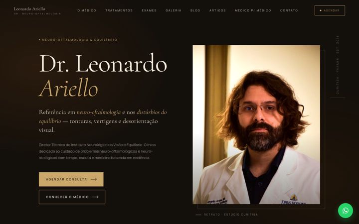Screenshot stránky drleonardoariello.com.br