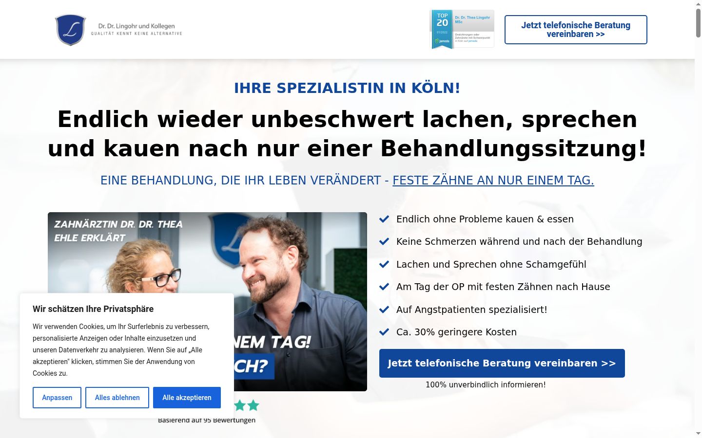 Screenshot of the consent banner shown before any interaction
