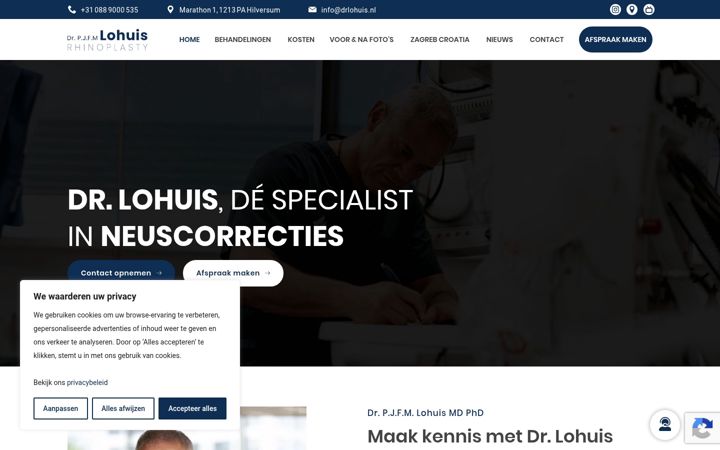 Screenshot di drlohuis.nl