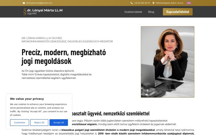 Екранна снимка на drlonyai.hu