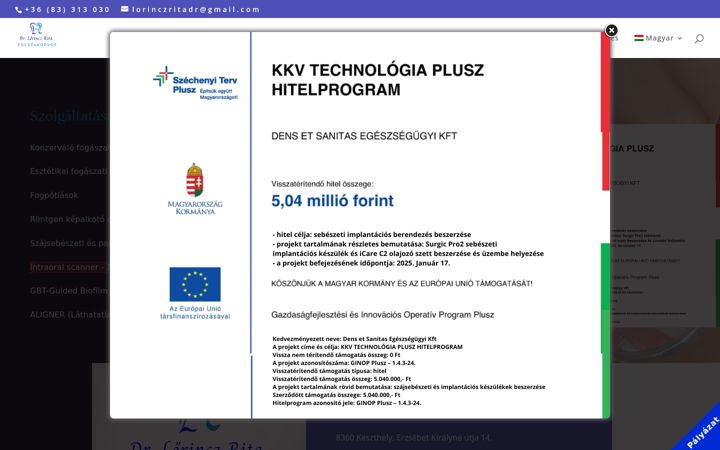 Екранна снимка на drlorinczrita.hu