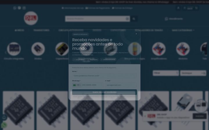 Captură de ecran a drlshopcomponentes.com.br