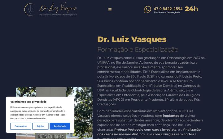 Captură de ecran a drluizvasques.com.br
