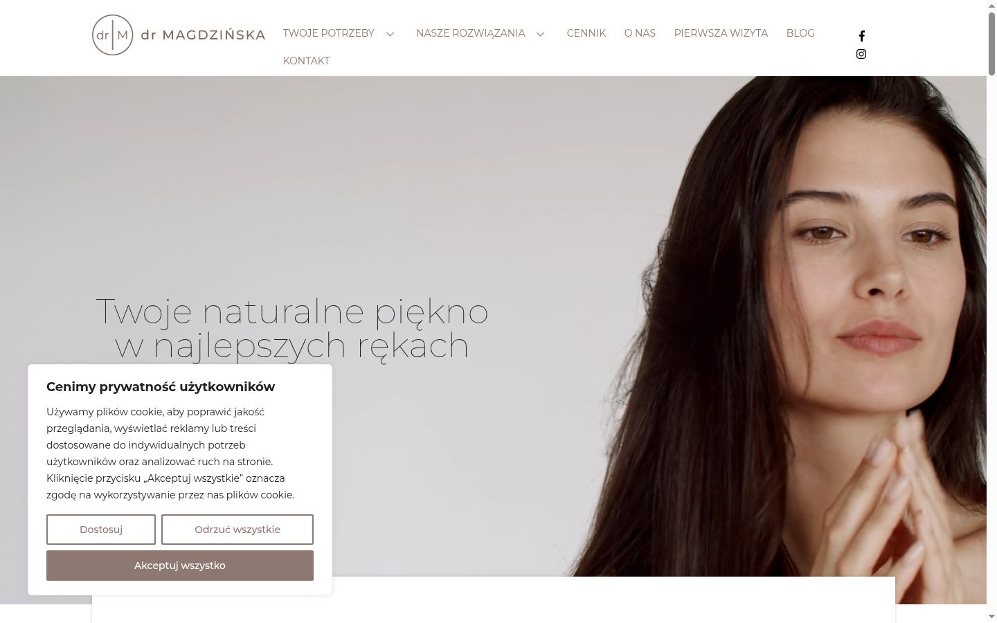 Screenshot del banner di consenso mostrato prima di qualsiasi interazione