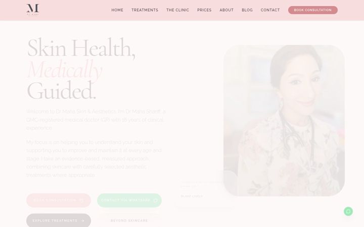 Screenshot of drmahaaesthetics.com