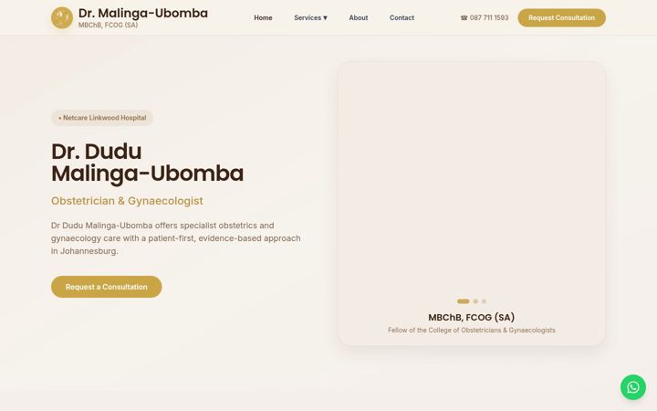 Screenshot di drmalingaubomba.co.za