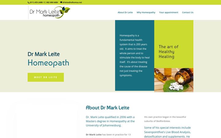 Screenshot di drmarkleite.co.za