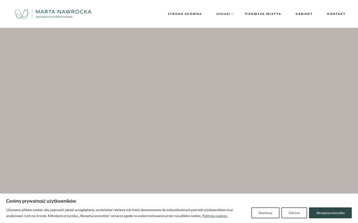 Kuvakaappaus sivustosta drmartanawrocka.pl