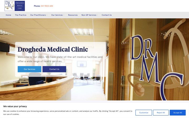 Ekraanipilt saidist drmc.ie