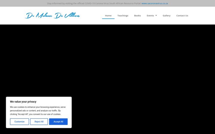 Screenshot di drmelanedevilliers.co.za