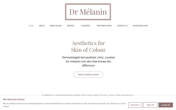 Screenshot di drmelanin.co.uk