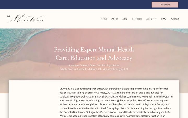 Screenshot of drmelissawelby.com
