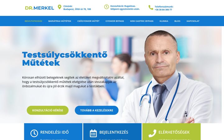 Екранна снимка на drmerkelkeresztely.hu