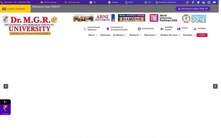 Screenshot of drmgrdu.ac.in
