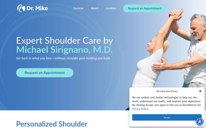 Screenshot of drmikeshoulder.com