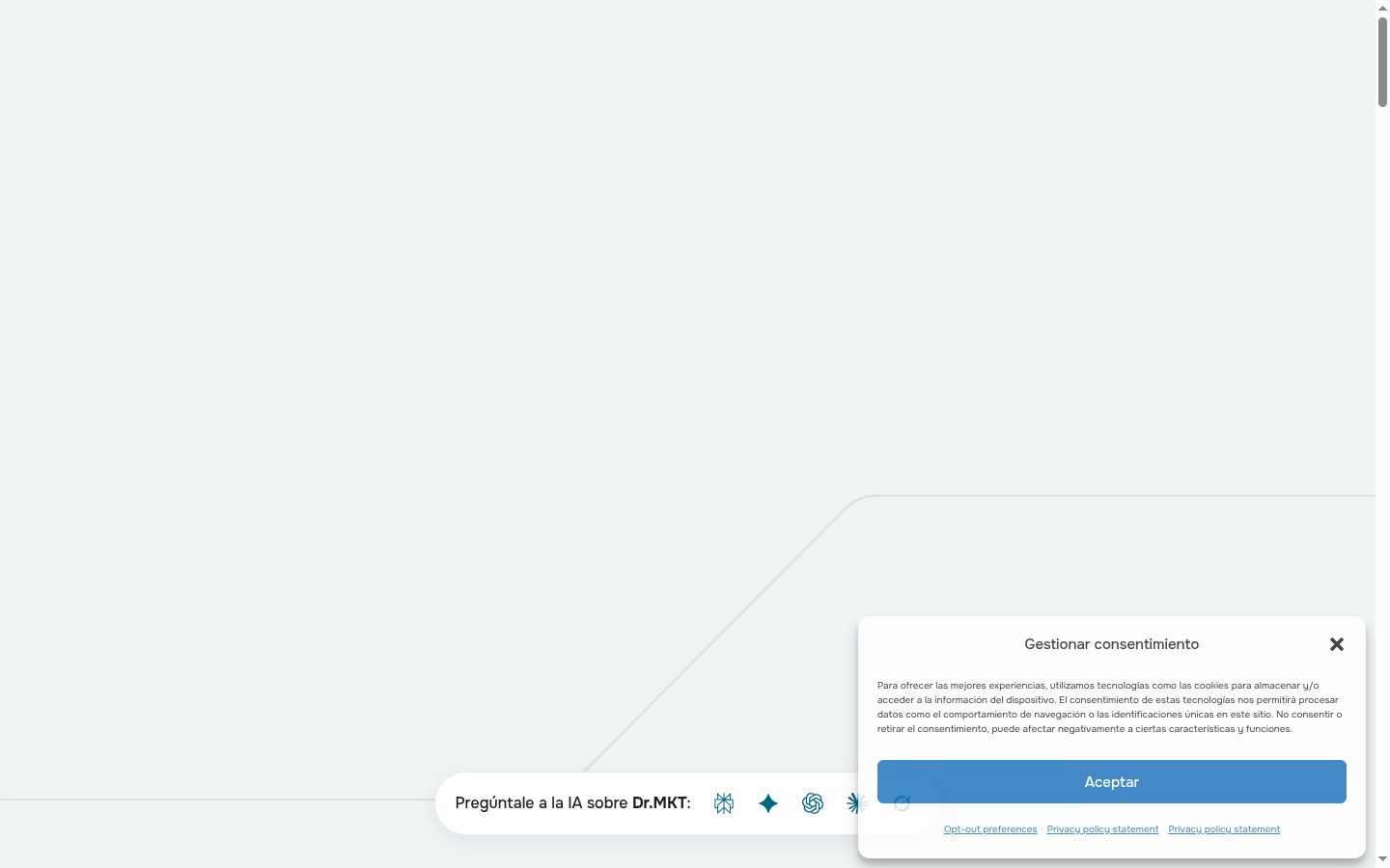 Screenshot del banner di consenso mostrato prima di qualsiasi interazione
