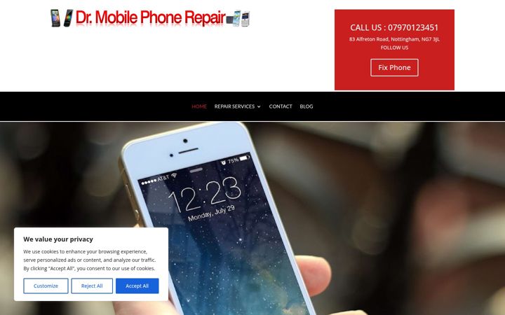 Screenshot di drmobilephonerepair.co.uk