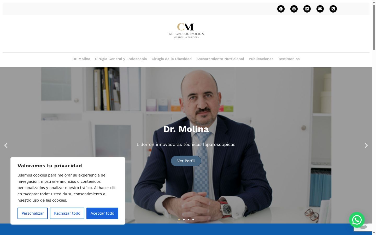 Screenshot del banner di consenso mostrato prima di qualsiasi interazione
