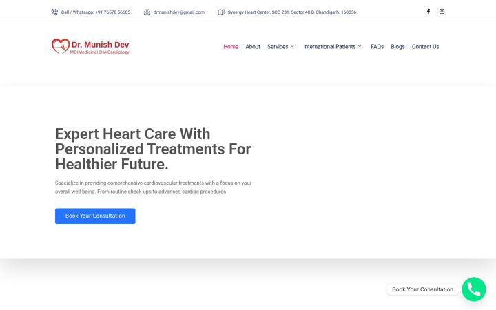 Screenshot of drmunishdev.com