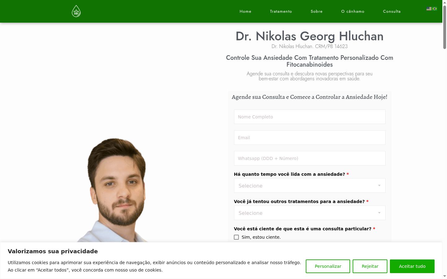 Screenshot des Einwilligungsbanners vor jeglicher Interaktion
