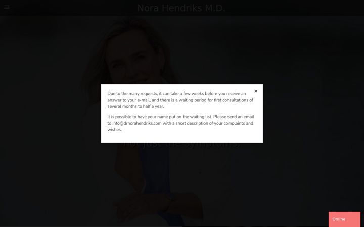 Screenshot of drnorahendriks.com
