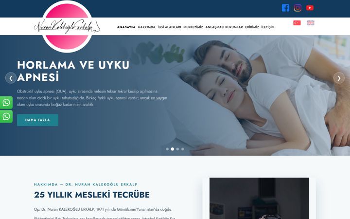 Screenshot of drnurankalekogluerkalp.com