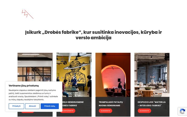 Snímek obrazovky drobesfabrikas.lt